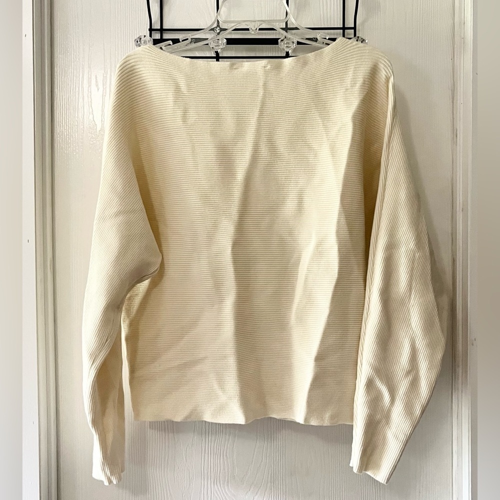 Double Zero Ivory Ribbed Knit Sweater - Picture 5 of 7
